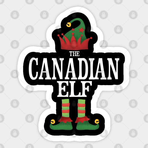 Canadian Canada Elf Matching Family Group Christmas Party Pajamas Sticker by uglygiftideas